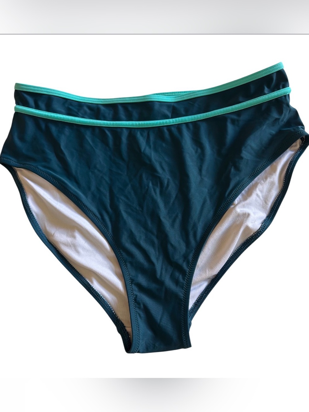 Women’s Teal Bikini Bottom with Mint Trim Size XL